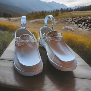 Hey Dude Wendy Tempe Beige Women's Size 9 Slip On Loafer Shoes